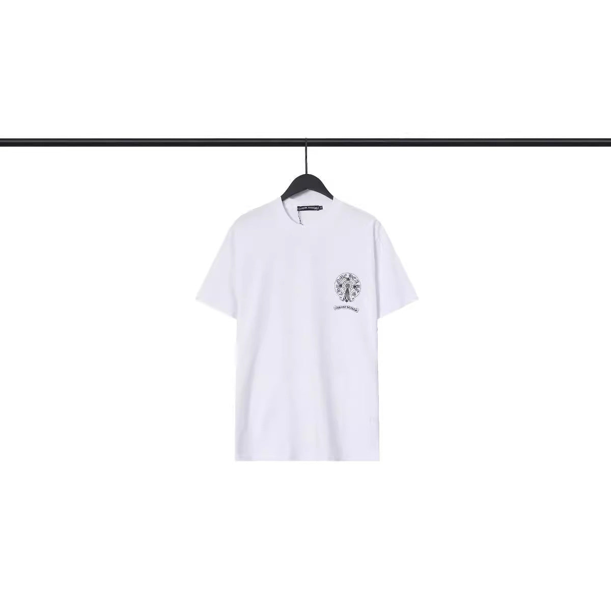Chrome Heart T Shirts Croix Cross Color Leather Printed Short Sleeve T-Shirt