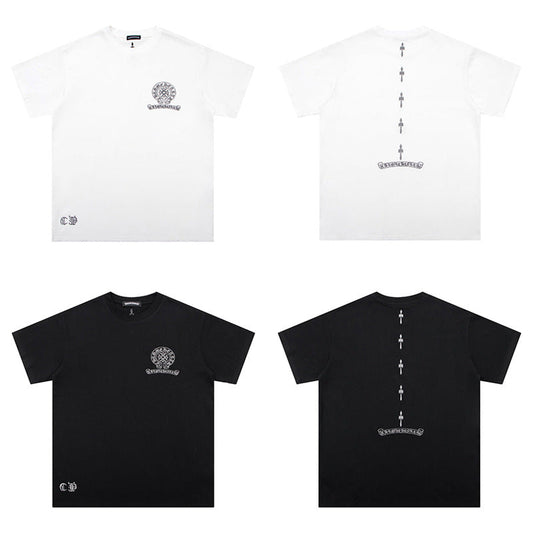 Chrome Heart T Shirts Cross Color Printed Short Sleeve T-Shirt