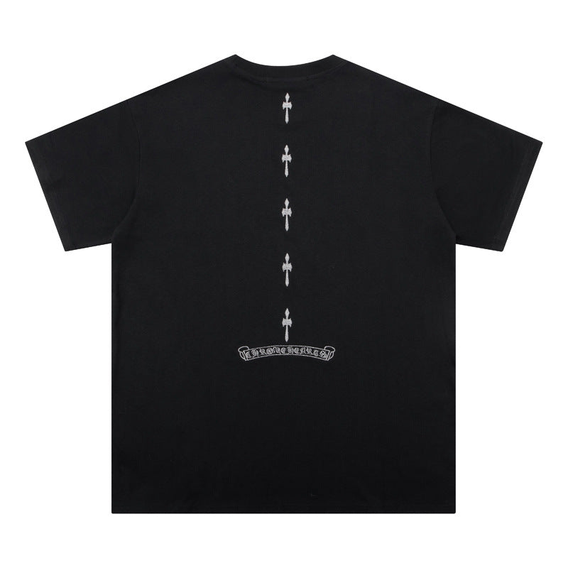 Chrome Heart T Shirts Cross Color Printed Short Sleeve T-Shirt